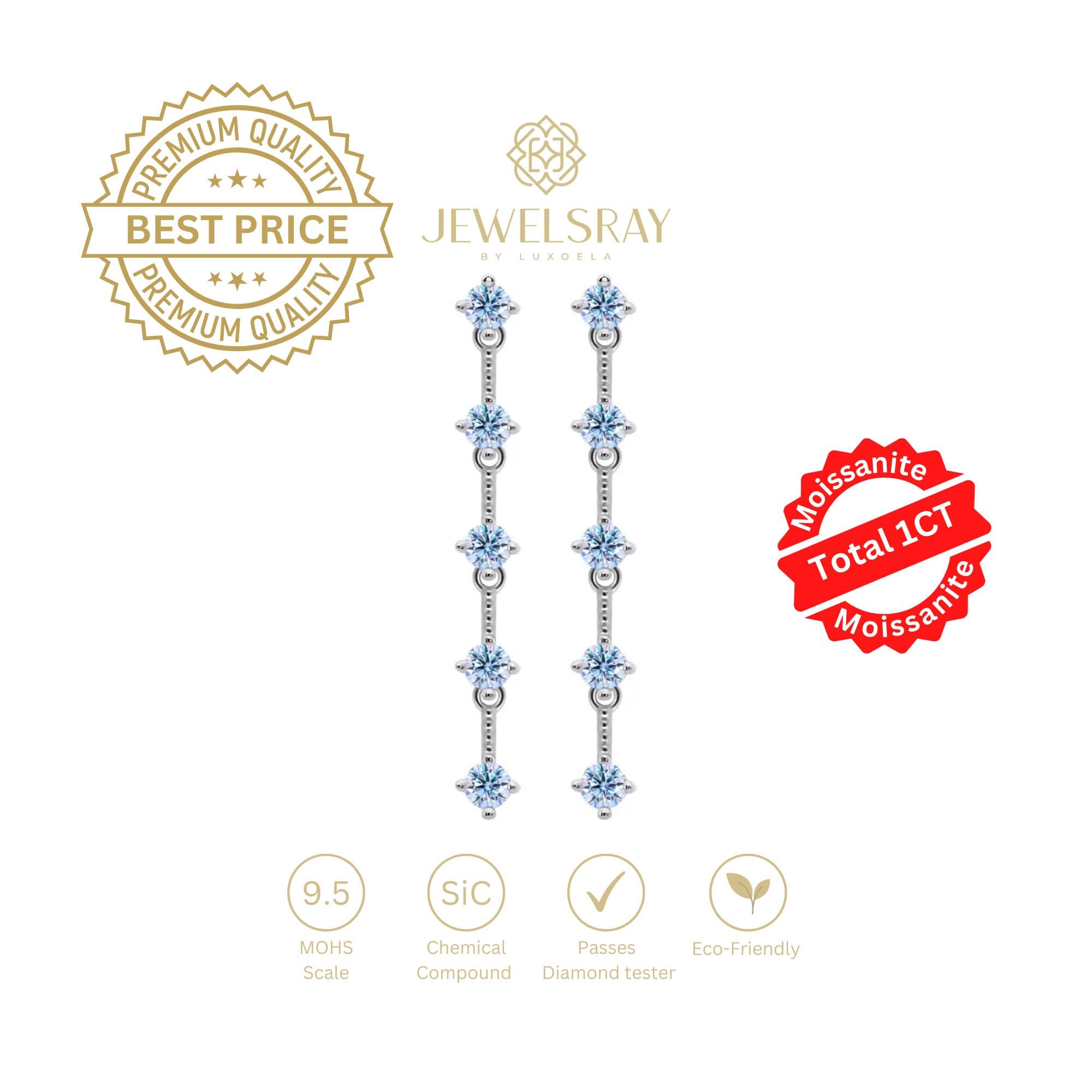 Anting Long Darcie Moissanite Earring Diamond Look Lamaran kawin
