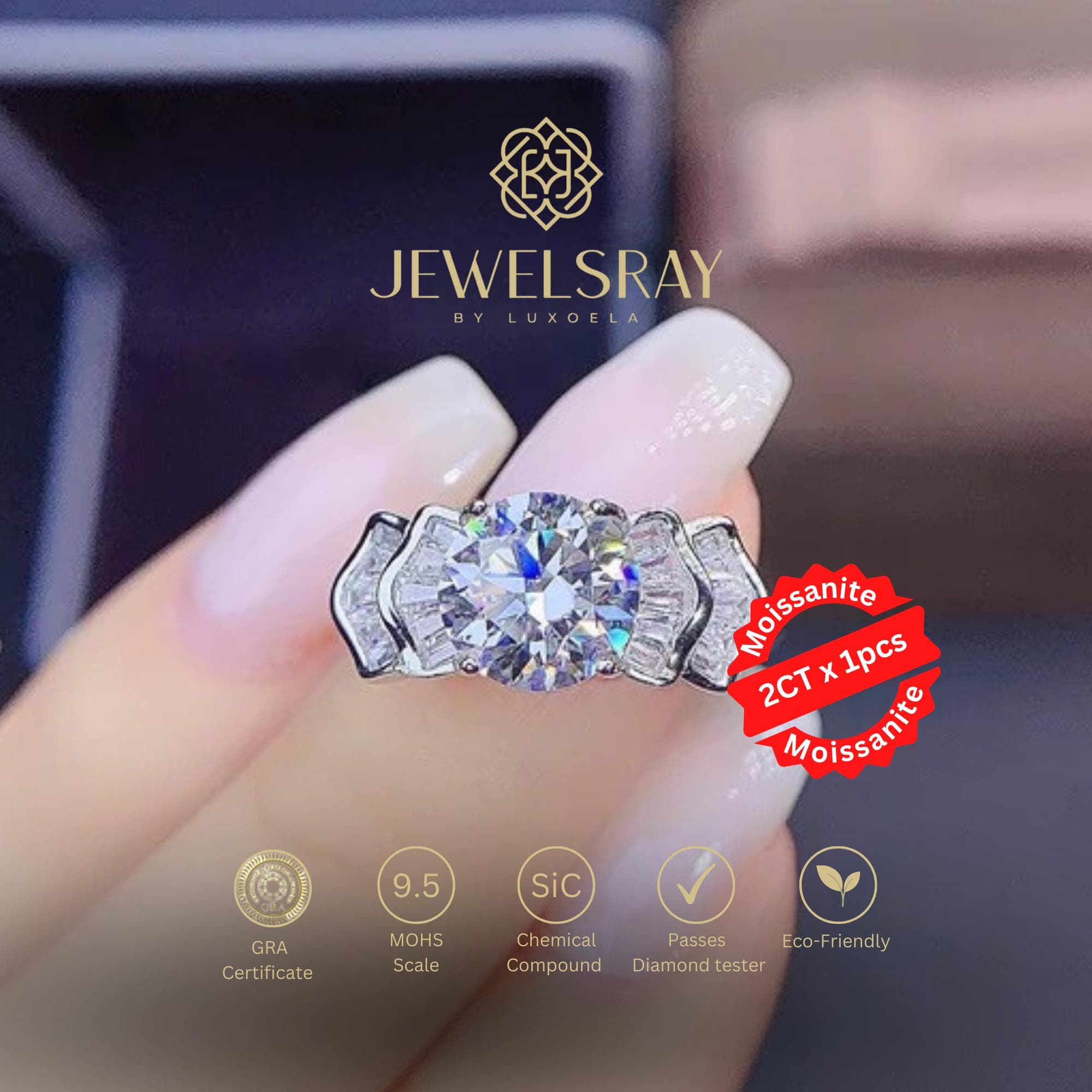 Cincin Kawin Chaniel Moissanite Ring Adjustable Diamond Look Lamaran
