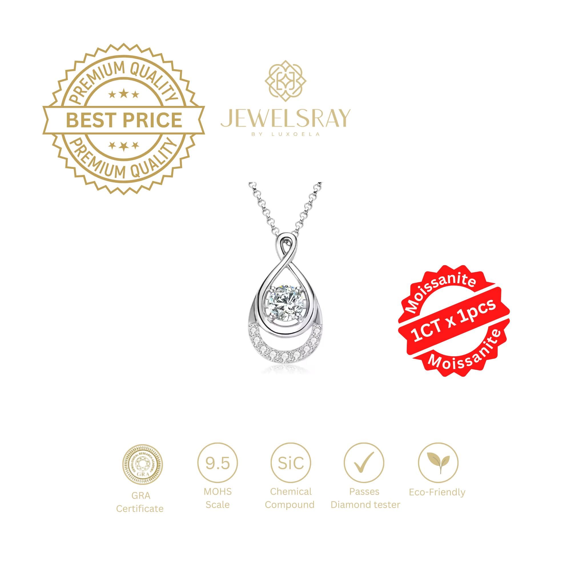 Lyra Necklace - Moissanite Necklace Diamond Look Lamaran Kawin Tunangan