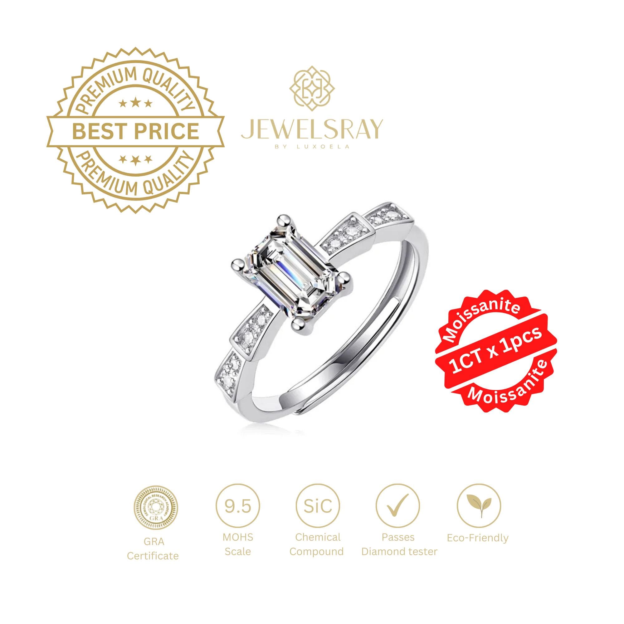 Cincin Poppi Moissanite Ring Diamond Look Lamaran Tunangan Kawin