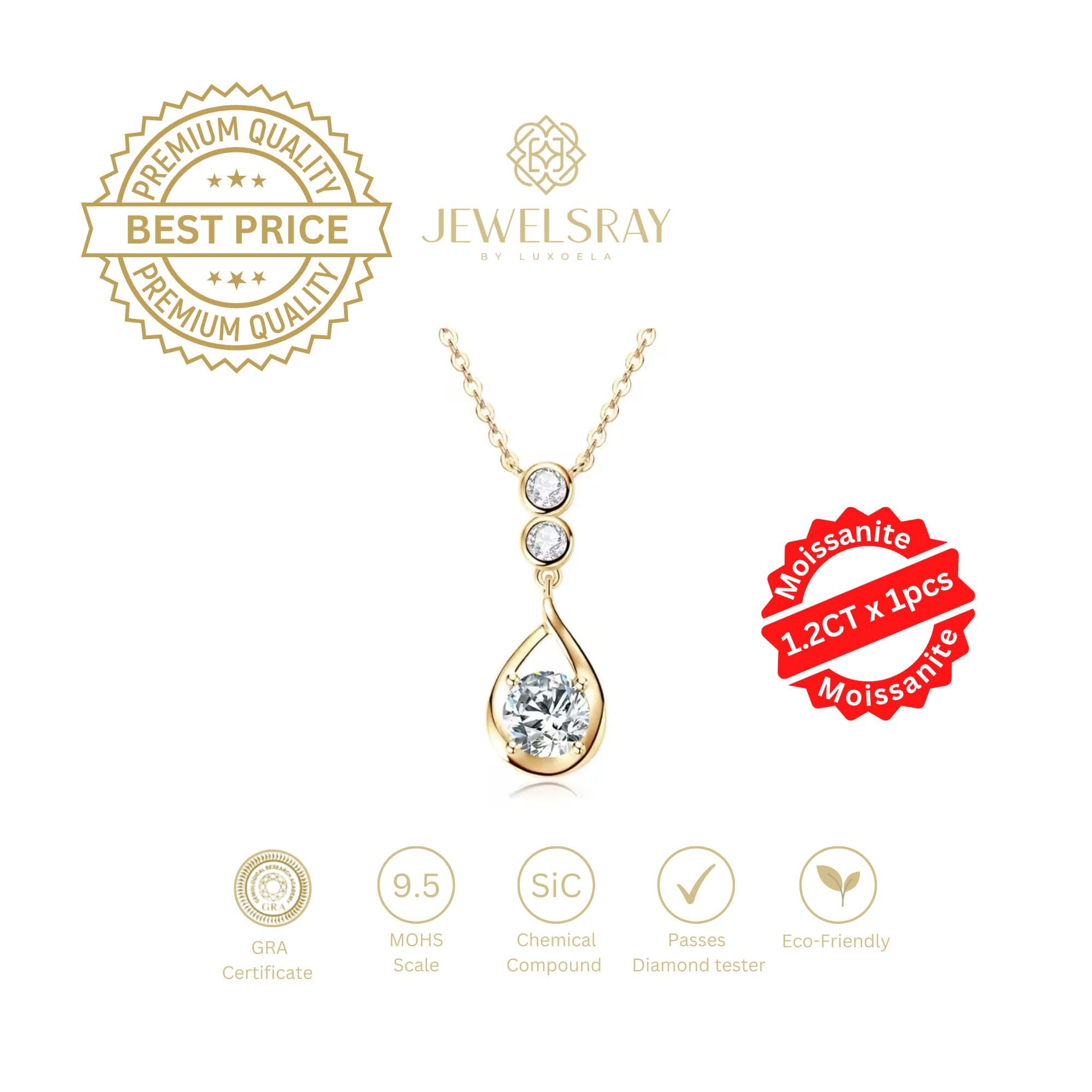 Geeta Necklace - Moissanite Necklace Diamond Look Lamaran Kawin Tunangan