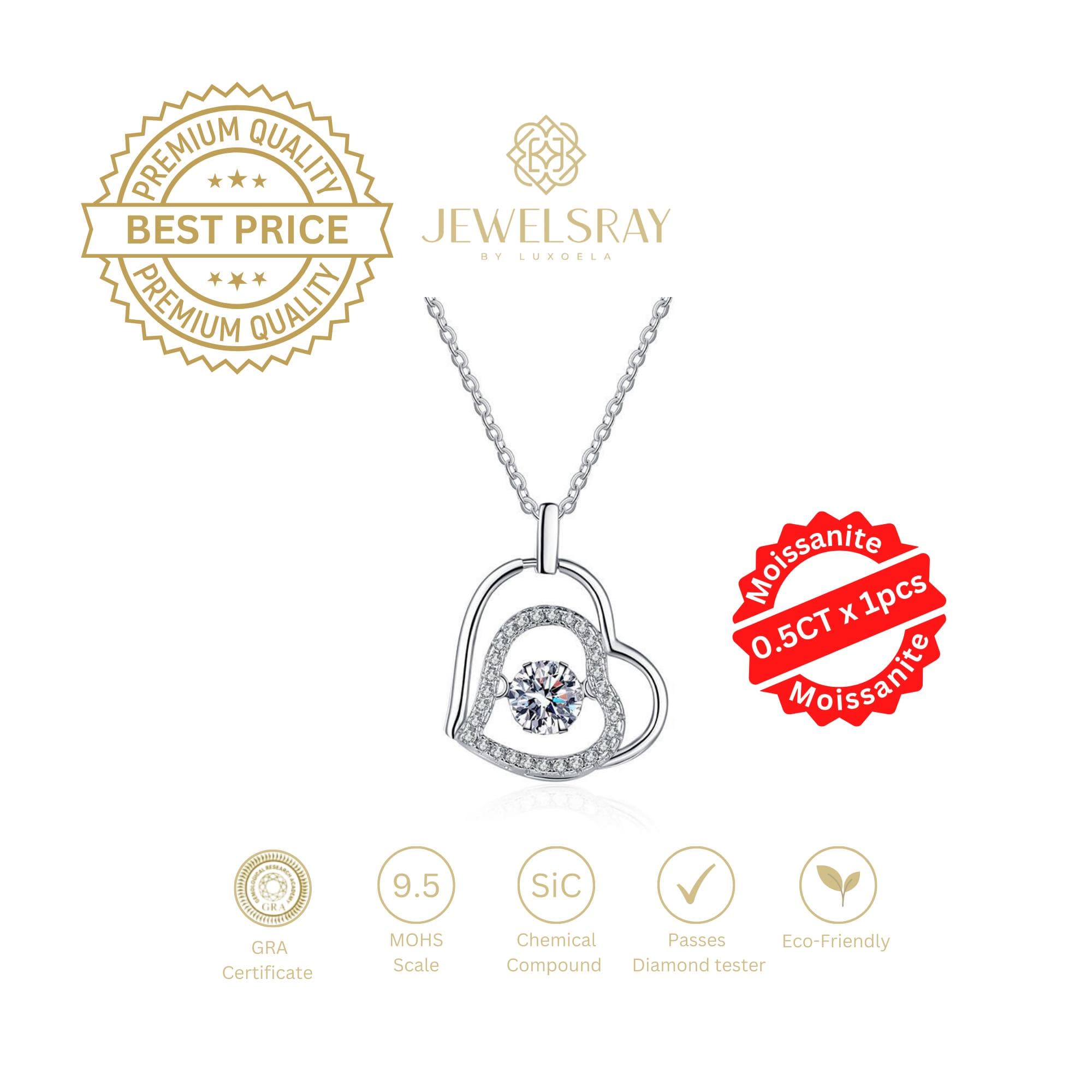 Kalung Mabel Moissanite Necklace Elegant Diamond Look Fancy Jewelsray