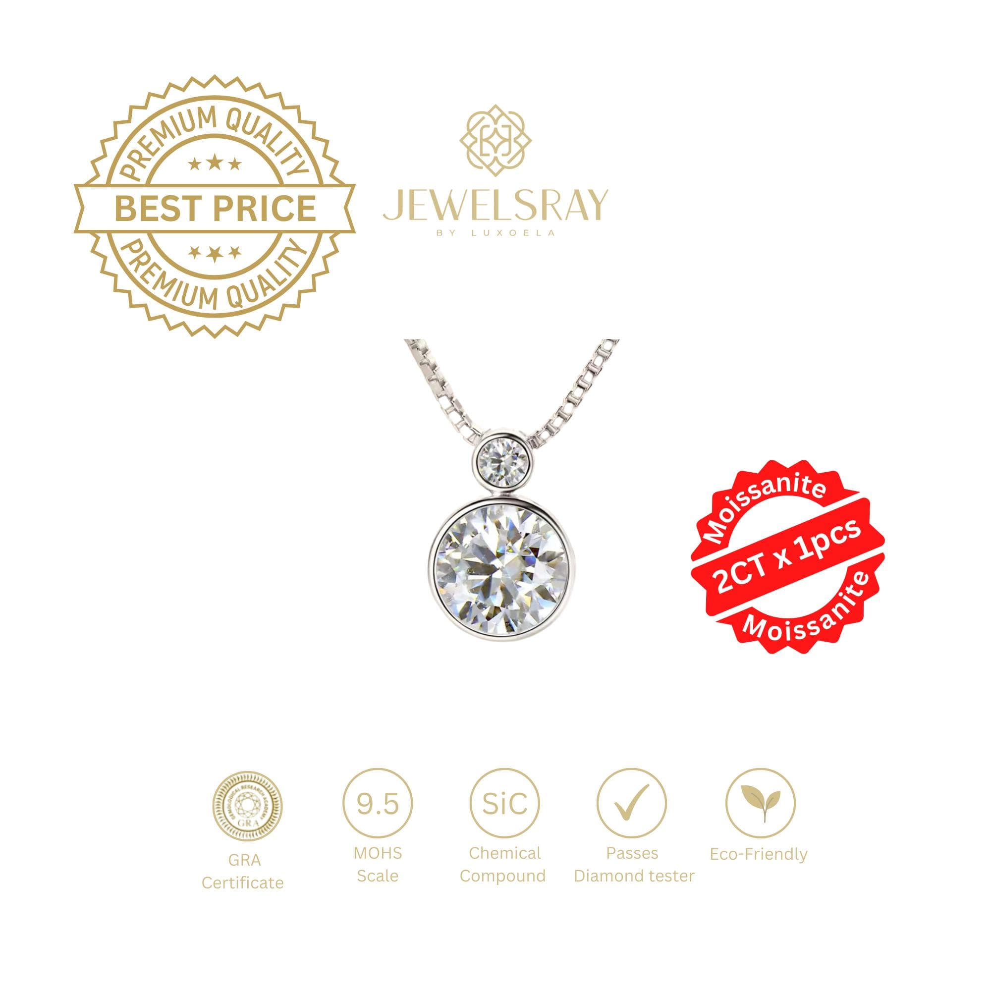 Chantelle Necklace - Moissanite Necklace Diamond Look Lamaran Kawin Tunangan