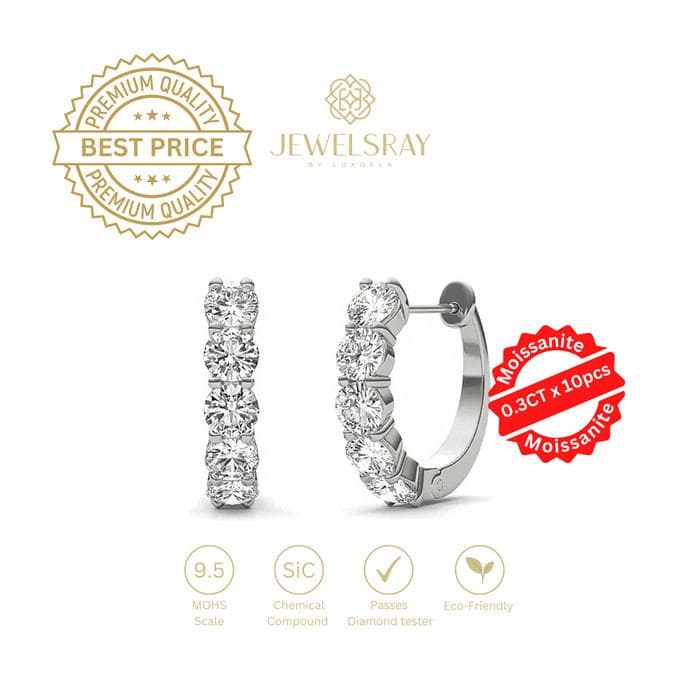 Anting Neelam Moissanite Earrings Diamond Look Lamaran Kawin Tunangan