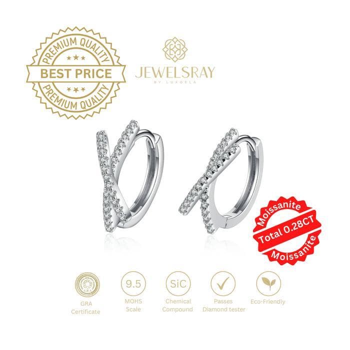 Anting Leanne Moissanite Earring Diamond Look Lamaran tunangan kawin