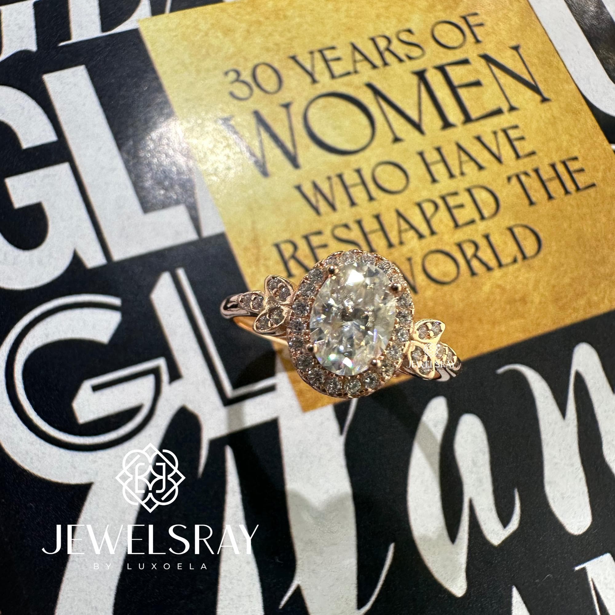 Cincin Kawin Godiva Moissanite Oval Cut Ring Diamond Look Lamaran