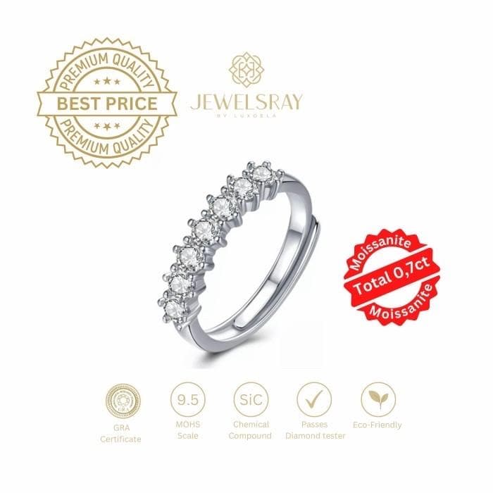 Claude Ring Adjustable Moissanite - Diamond Look Cincin Kawin Berlian