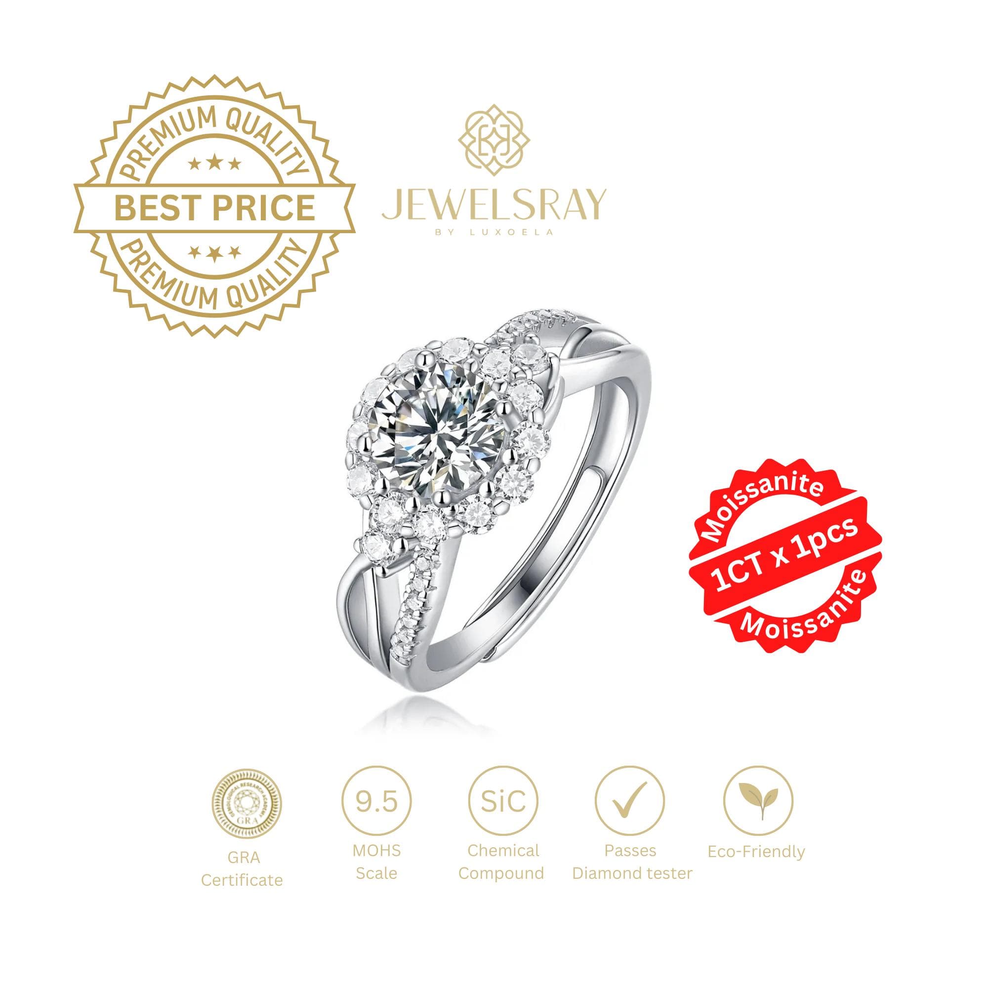 Cincin Talia Moissanite Ring Diamond Look Lamaran Tunangan Kawin