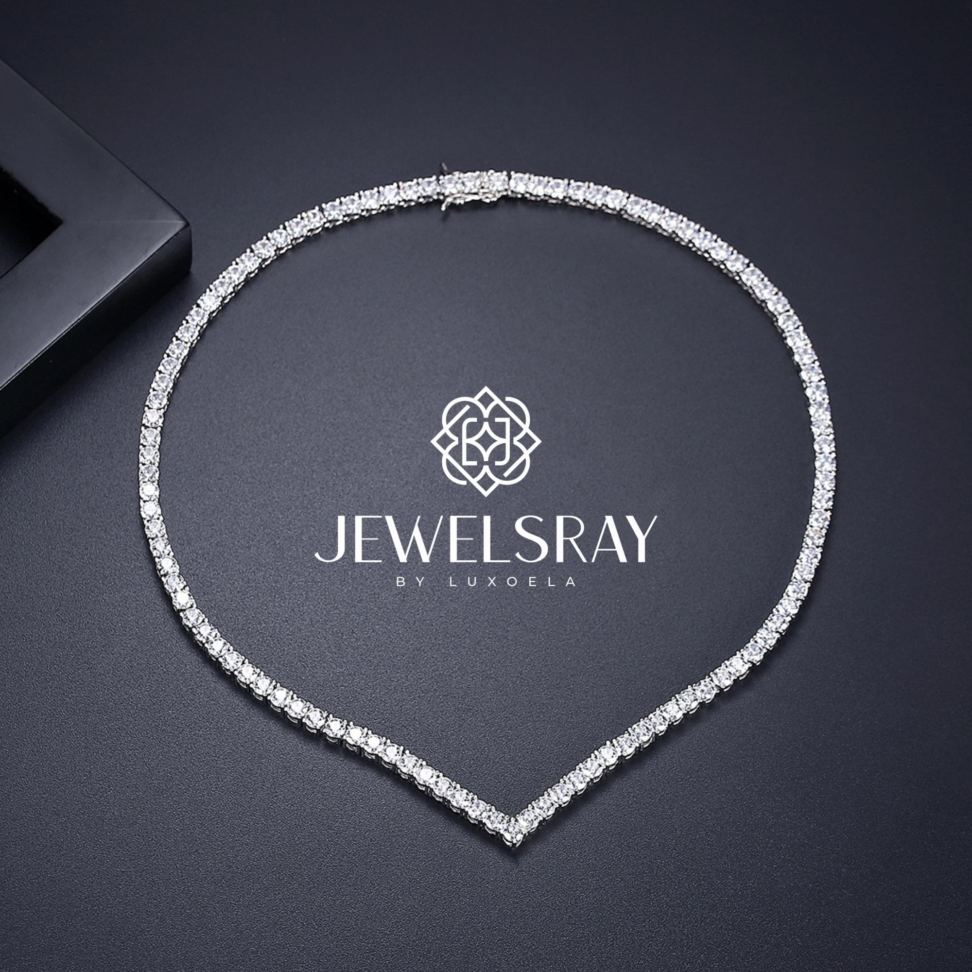 Allegra Tennis Necklace Bridal Set - Kalung Nagita Aurel Diamond Look