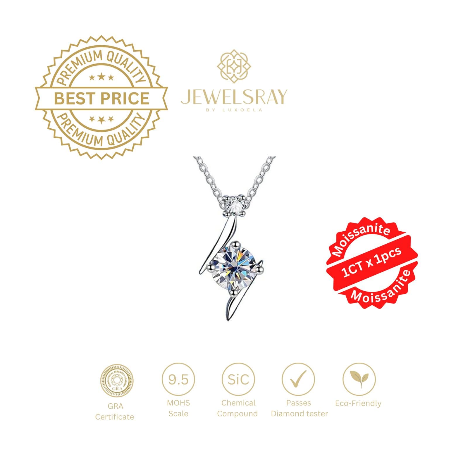 Kalung Leora Moissanite Necklace Perhiasan Elegant Fancy Diamond Look Jewelry Kawin Tunangan Wedding Engagement Lamaran Married Bridal Jewelsray Luxoela Intan Permata