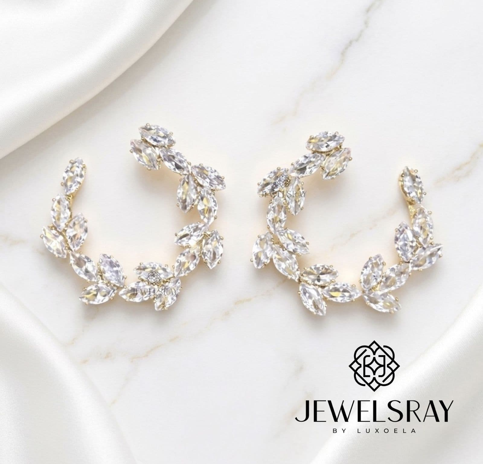 Anting Pesta Suwon Earrings Perhiasan Tunangan Lamaran Kawin Fancy Wedding Elegant Engagement Married Bridal Jewelsray CZ Luxoela