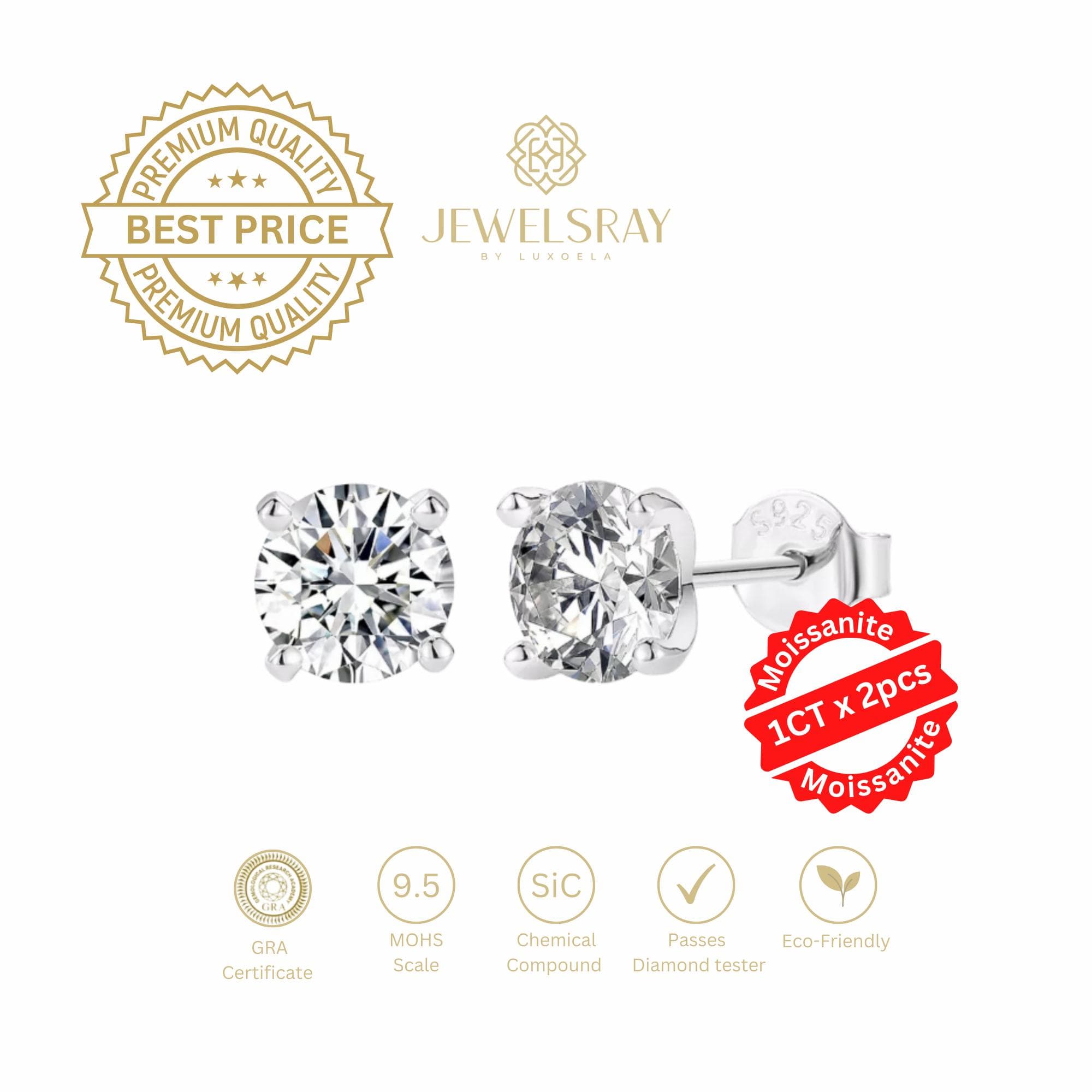 Anting Blaine Moissanite Earrings Diamond Look Lamaran Kawin Tunangan