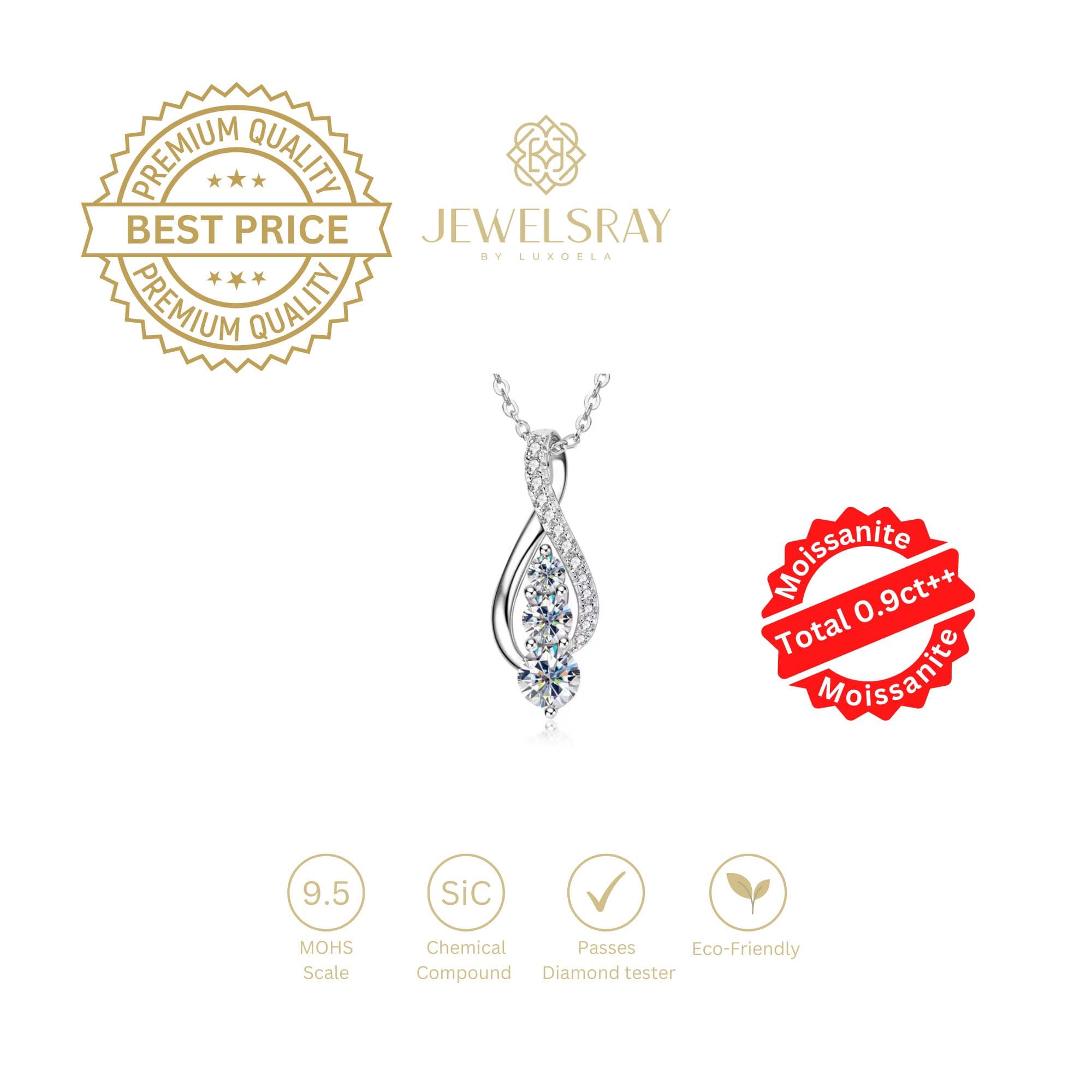 Tilston Necklace Moissanite Necklace Diamond Look Lamaran Kawin Tunangan