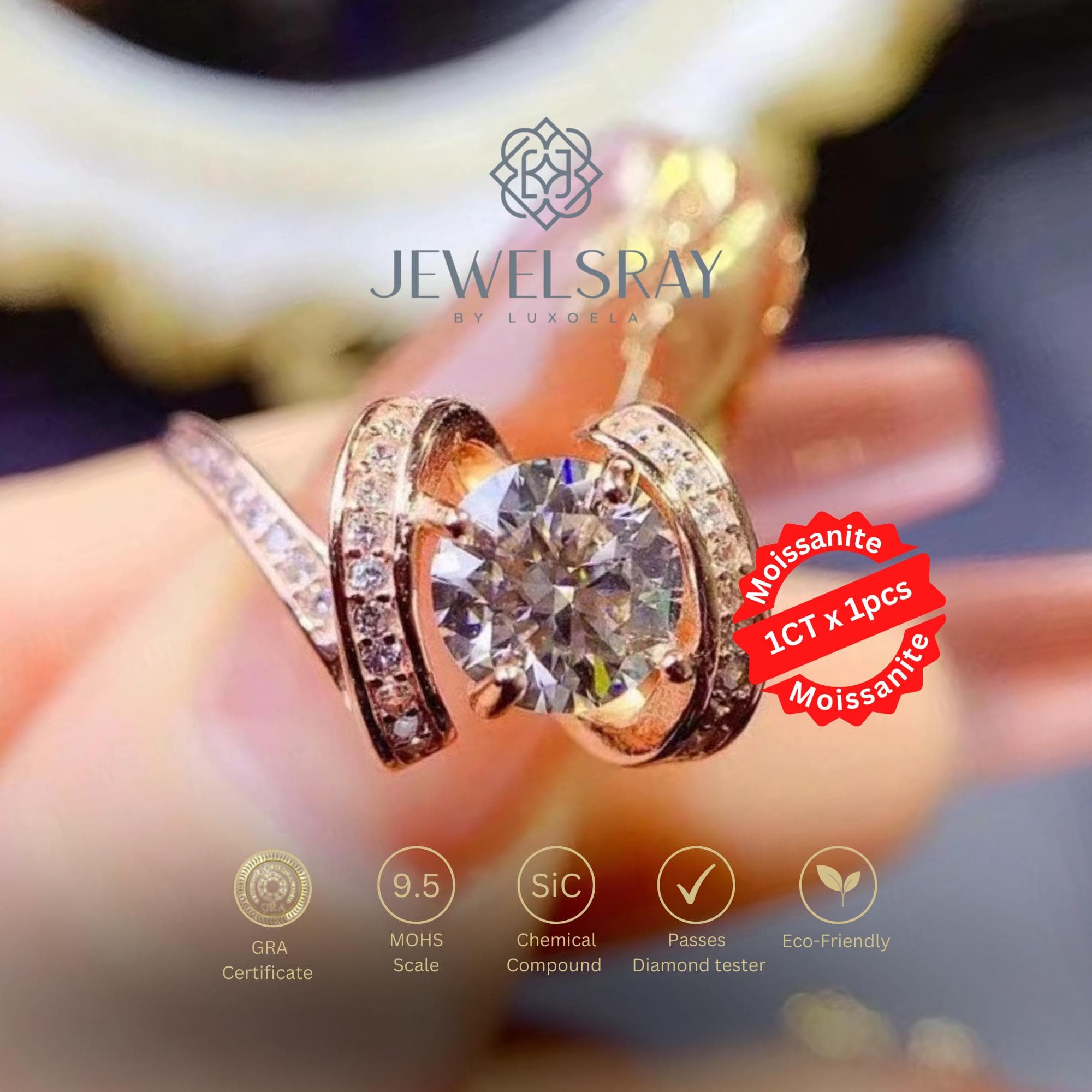 Cincin Kawin Sorel Moissanite Ring Adjustable Diamond Look Lamaran