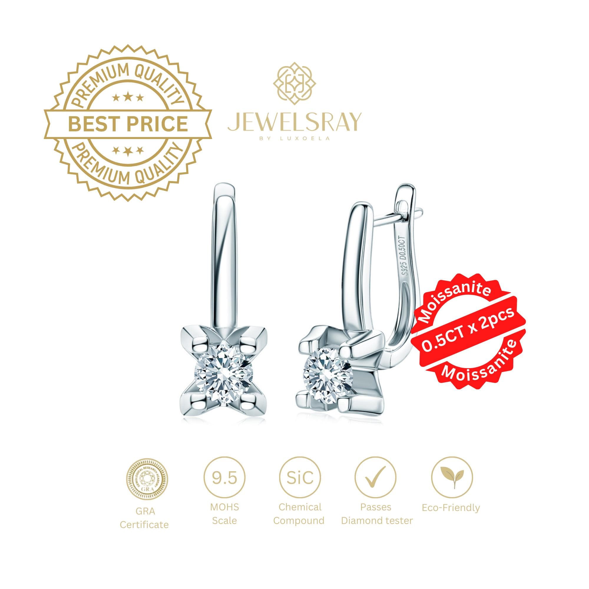 Anting Rota Moissanite Earring Diamond Look Lamaran tunangan