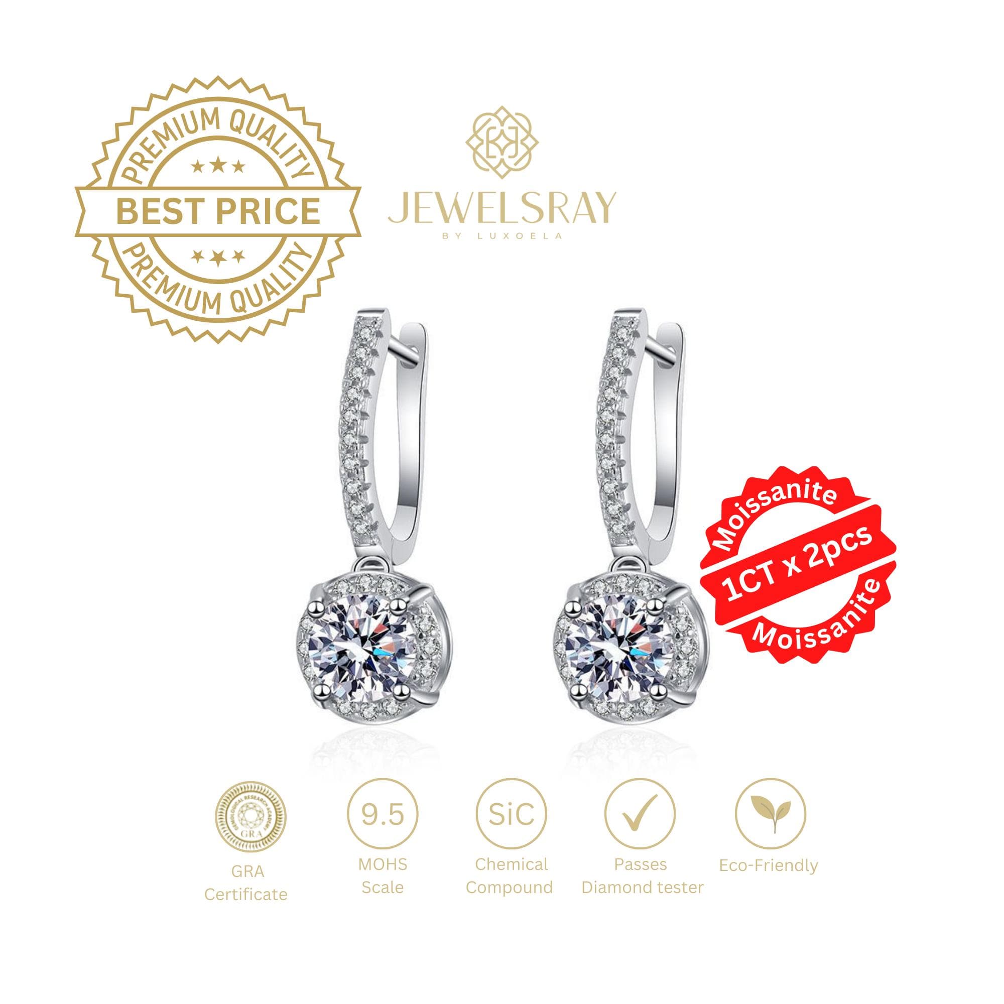 Anting Evermore Moissanite Earrings Jewelry Diamond Look Jewelsray