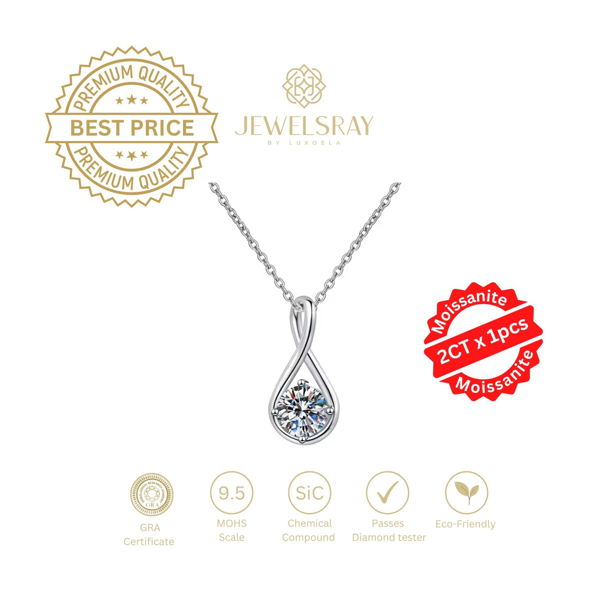 Arla Necklace - Moissanite Necklace Diamond Look Lamaran Kawin Tunangan