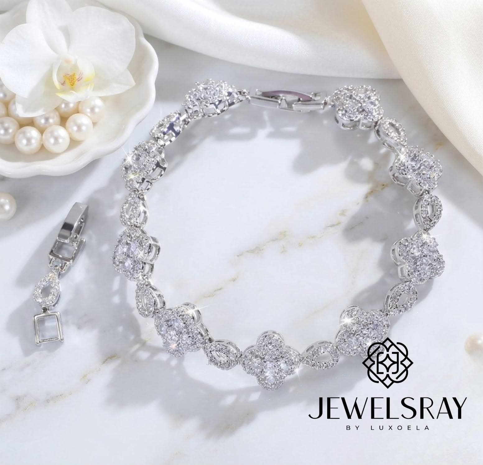 Gelang Pesta Yongin Bracelet Perhiasan Elegant Fancy Jewelry Wedding CZ Jewelsray Luxoela